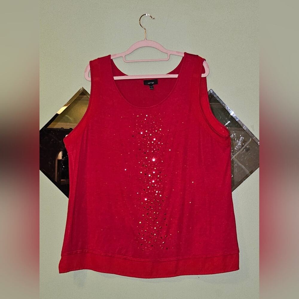🩷 Apt 9 1x Red Sparkle Tank